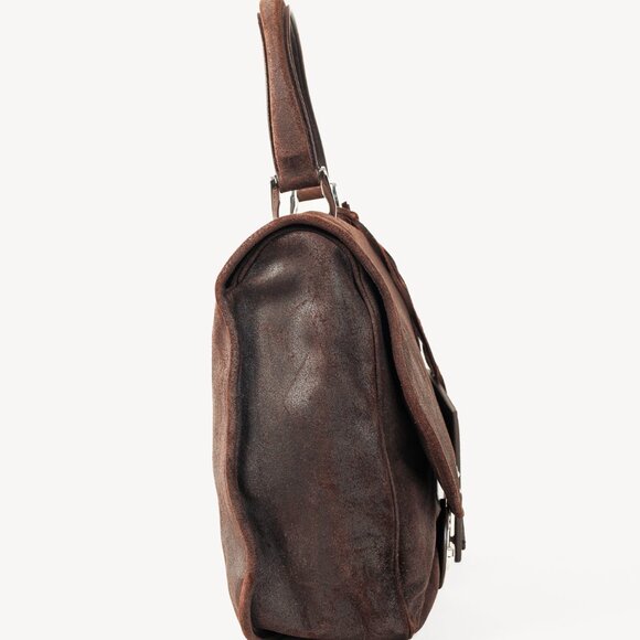 Balenciaga Brown Suede Saddle Work Bag - Picture 3 of 14